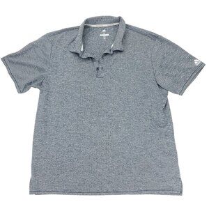 Adidas Polo Shirt Mens XL Heathered Blue Stretch Golf Short Sleeve Performance
